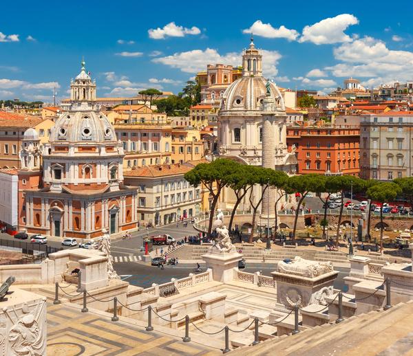Ancient Trajan Forum in Rome, Italy